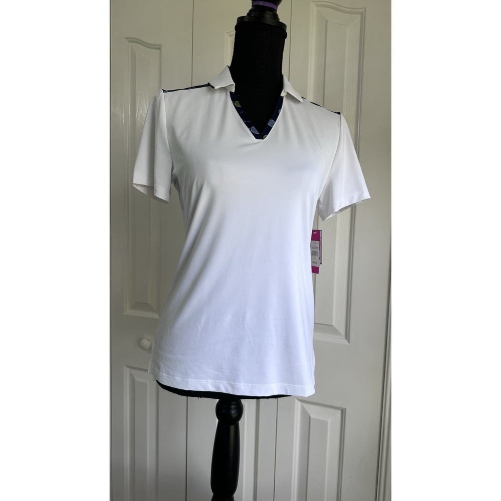 Lillie Green White Golf Tennis Polo Shirt Short Sleeve Women's Small NWT